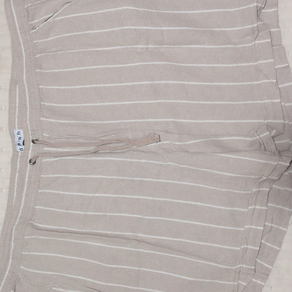 Beige Striped Shorts